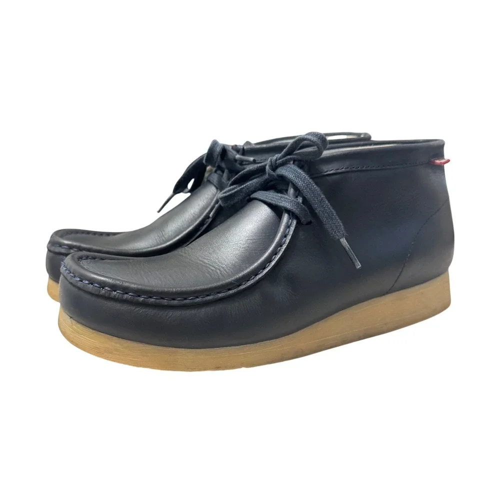 Clarks Stinson Hi Men 9.5 Navy Leather Wallabee Boot Blue Chukka